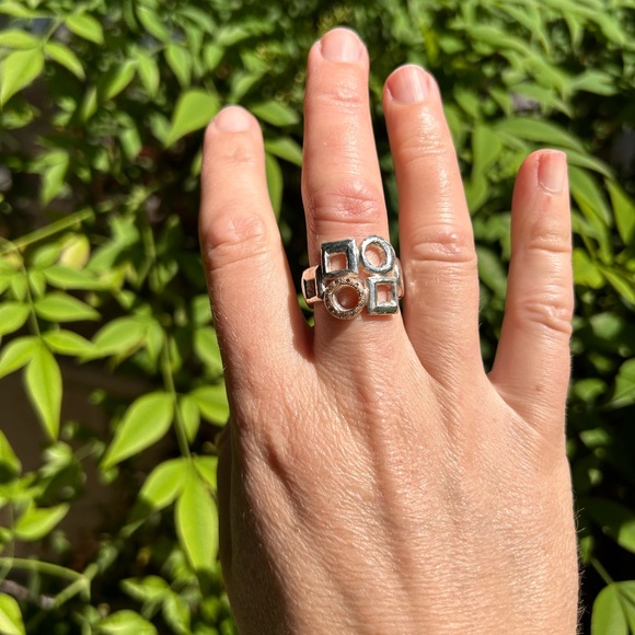 Pink Diamonds, rose gold and sterling silver Ring - Picture 1 of 13